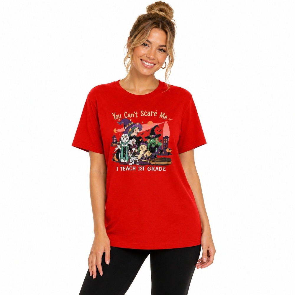 Jerzees Unisex School Teacher Halloween T-Shirt 2XL Orange Red Good Graphic Tee